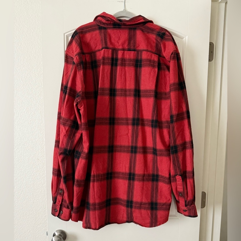 Men’s Loose Fit Heavyweight Flannel Long Sleeve Plaid Shirt Size: XL Tall - Picture 5 of 5